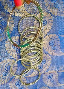 Multi Color Stone Silver Coted Bangles