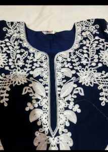 Navy Blue Embroidered Tunic