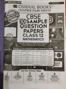 CBSE Sample Question Paper(oswal) CLASS 12 Math