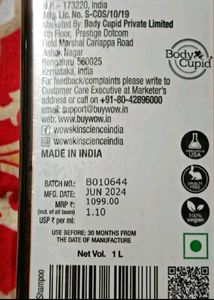 Pack Of 2,1 Litres Shampoo, Aloe Vera Gel 500ml