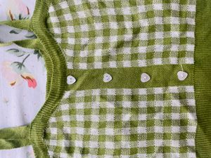 Green Gingham Knit Tank