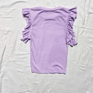 Lavender Ruffle Sleeve Top