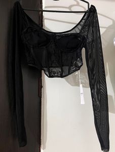 Sexy Lace Full Sleeve Corset Top