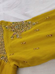 Yellow &amp; Red Salwar Kameez Suit