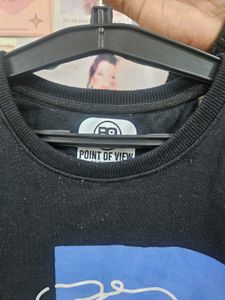 Graphic Print Black Sweatshirt