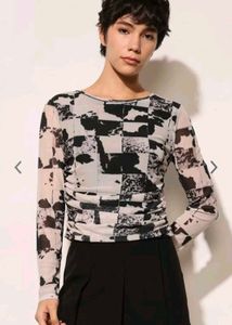 Printed Gathered Top