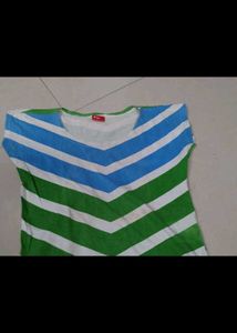 Chevron Striped Tee - Blue &amp; Green