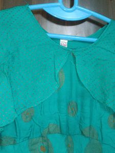 Stylish Turquoise Green High Quality Pure Rayon Go