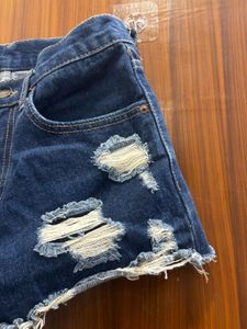Ripped Denim Shorts