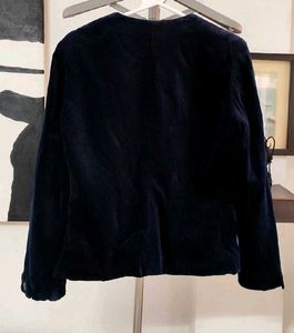 Vintage Velvet Collarless Jacket