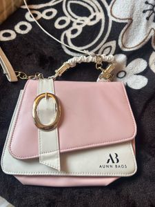 Pink n white elegant slingbag