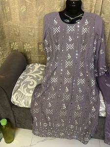 Lavender Embroidered Salwar Kameez