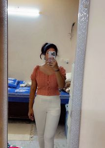 Cute Brown Eyelet Top