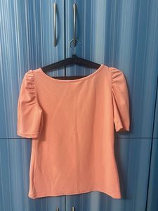 Peach Puff Sleeve Top