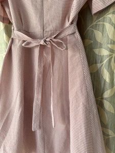 Pink&amp;White Checked Dress
