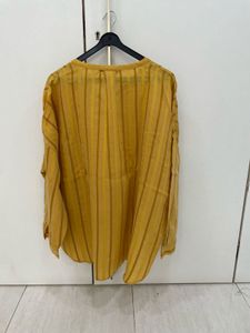 🤩 Mustard Magic! M&amp;S Striped Hi-Low Tunic ☀️