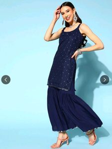 Elegant Navy Blue Kurta Set (without duppata)