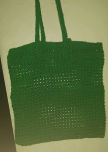 Handmade Green Crochet Tote Bag
