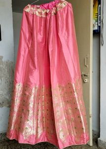 Pink Lehenga Choli with Dupatta, No Blouse