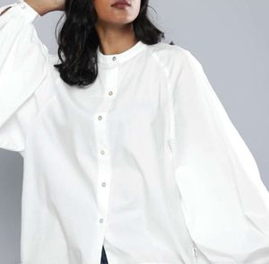 White Bishop Sleeve Blouse