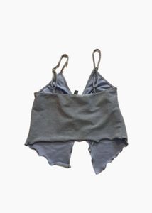 blue y2k glitter long top