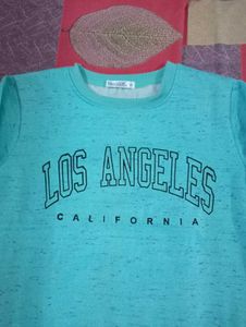 DENIM ART PRINTED ROUND NECK SWEATSHIRTS FOR WOMEN