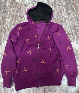 Purple Black Hooded Pretty Sweatshirt
