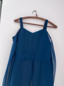 Blue Cold Shoulder Dress