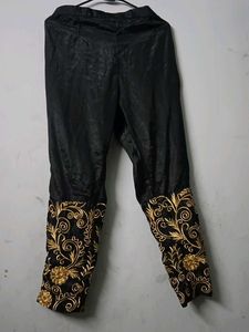 Red &amp; Gold Embroidered Festive Kurta Pant Set