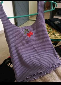 Cute Purple Cherry Tank Top