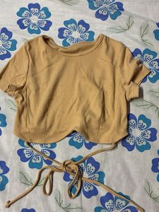 Cute Beige Crop Top