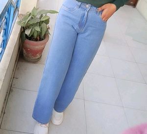 Ice Coloured Wide Leg Jean