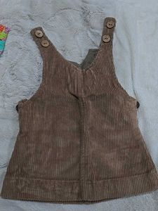 Girls Dungree Corduroy Brown- 0-6m