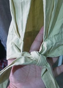 butter yellow v neck dress