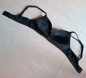 Sexy Soft Silk Black Bra