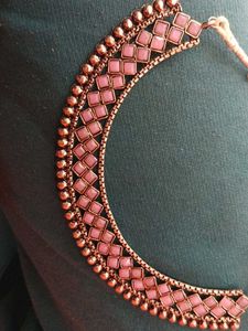 Ethnic Pink Chokar with a maang tika