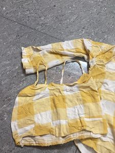 Yellow Checkered Top Set