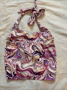 Halter Neck Multi Color Top