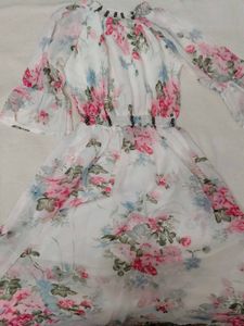 Floral Print Chiffon Dress