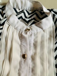 Chevron Print Button-Down