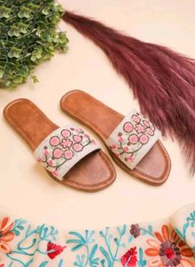 Ethnic Embellished Flip Flop For Women UK 8