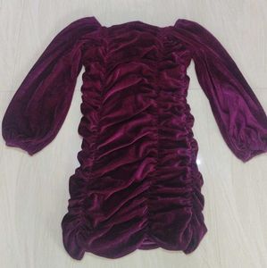 Purple Velvet Mini Dress