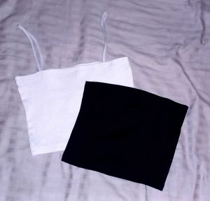 Pack of two White Cami and Black Tube Top