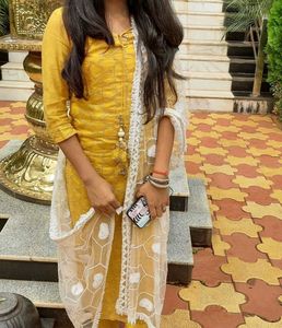 Yellow Embroidered Kurta Set