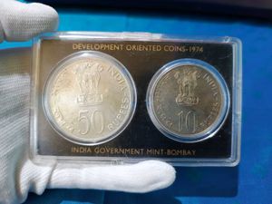 UNC Set 1974, 50 Rupees 10Rupees Coins Rare