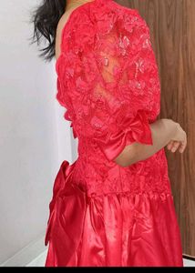 Luxe Bright Red Princess Engagement Gown 👸