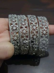 Set Of 4 Silver Bangles