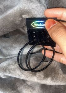 Big Black Hoops Earring