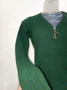 Korean Neck Jipper Sweter 💗