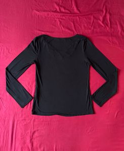 Shein Black Crisscross Long Sleeve Top